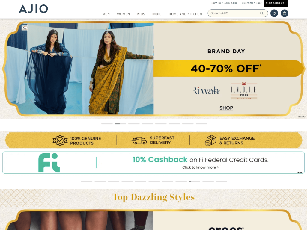 Ajio - Best eCommerce Website
