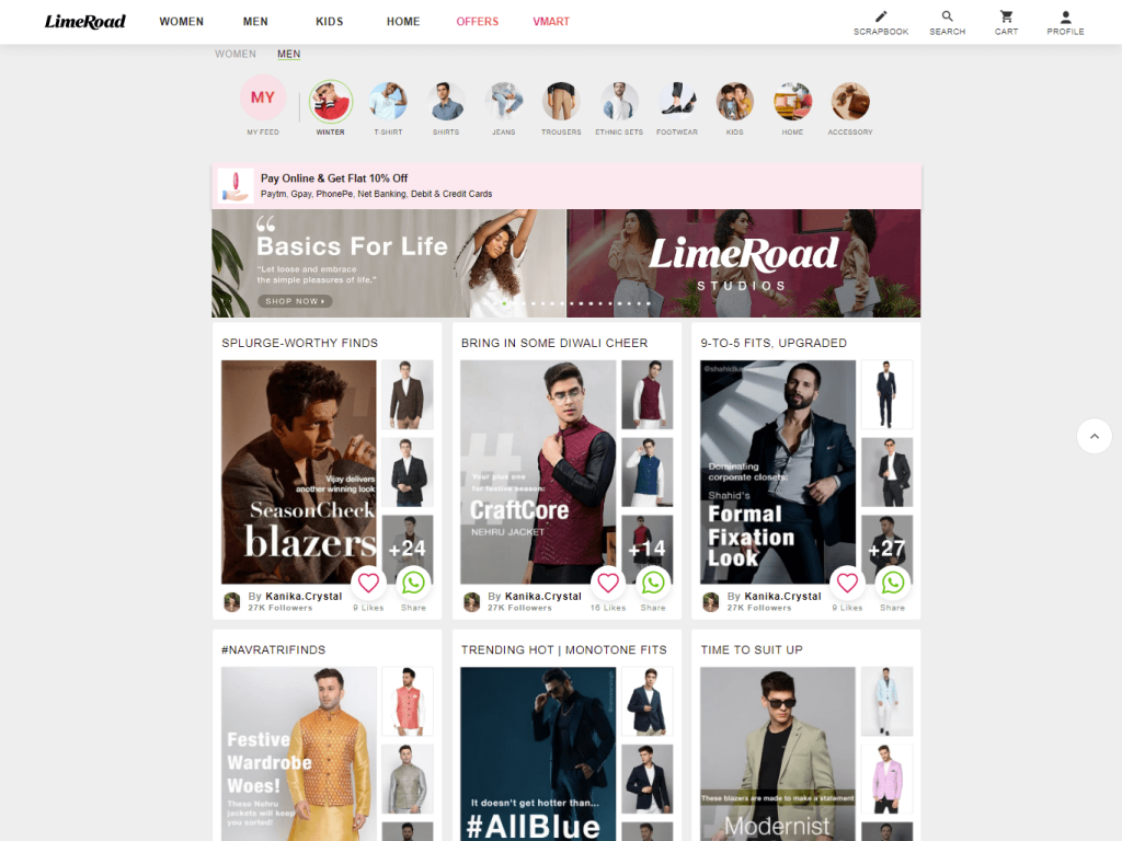 LimeRoad - Fashion eCommerce site