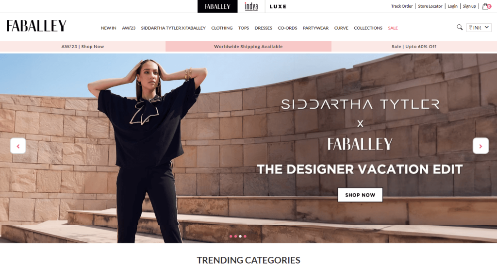 Faballey - Fashion eCommerce website