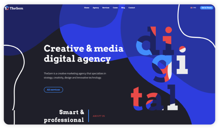 Creative agency onepager WordPress themes