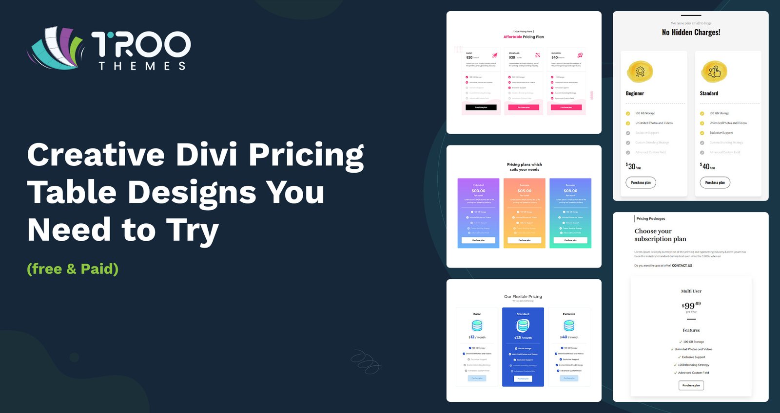 Creative Divi Pricing Table Designs You Need to Try