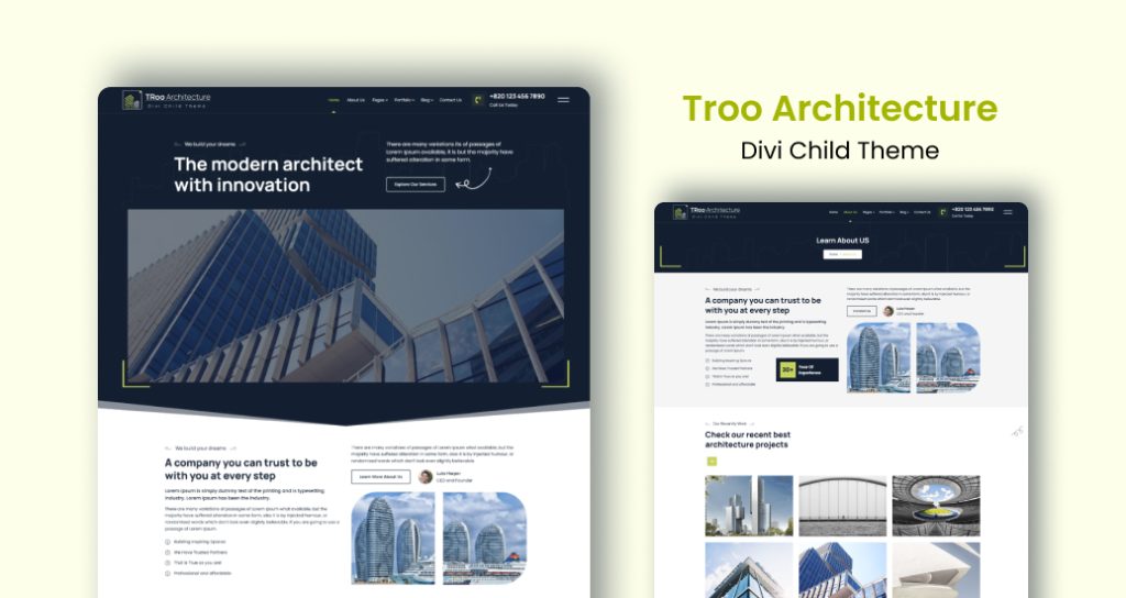 Troo Architecture Divi Child Theme