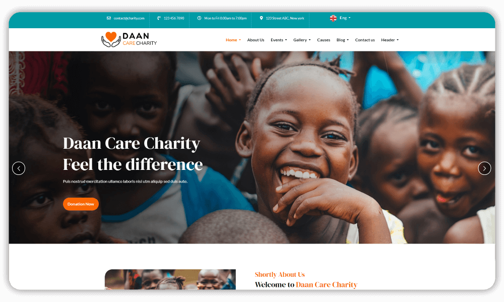 Daan Charity - Theme for Charity and NGOs