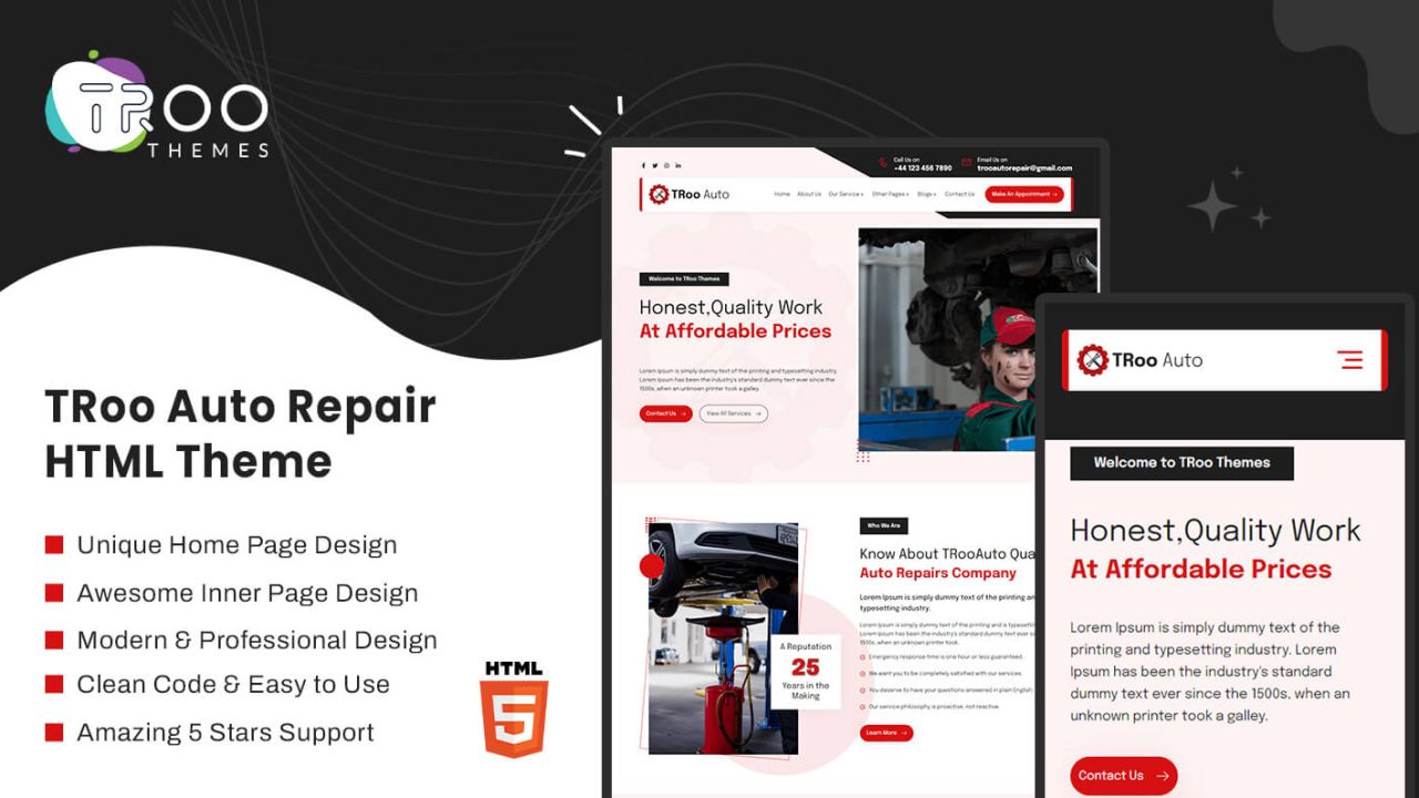 TRoo Auto Repair HTML Theme