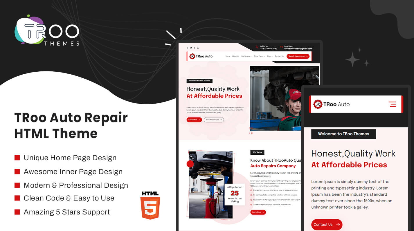 TRoo Auto Repair HTML Theme