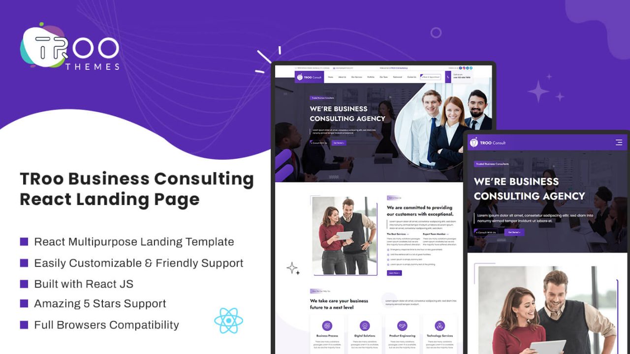 TRoo Business Consulting React Landing Page