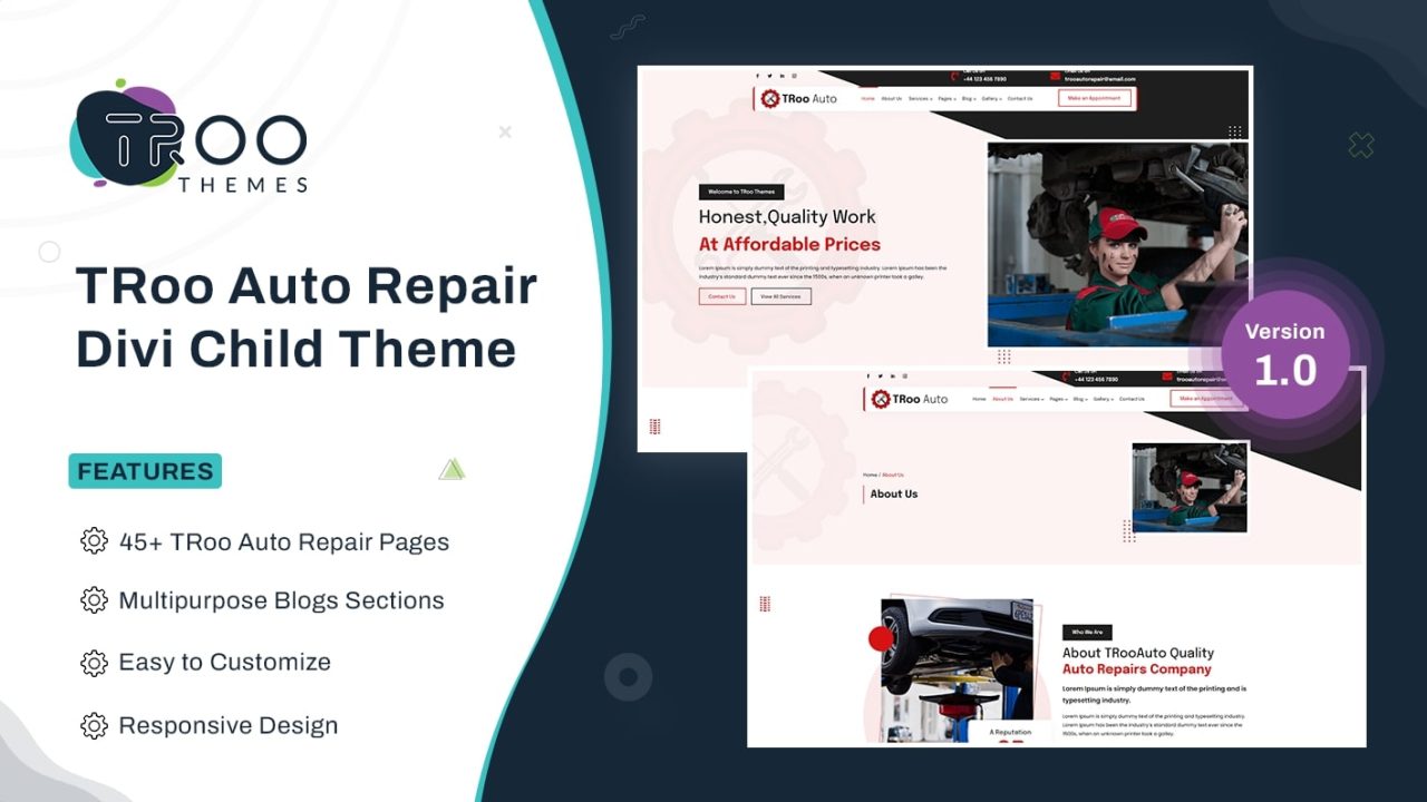 TRoo Divi Auto Repair Services Child Theme