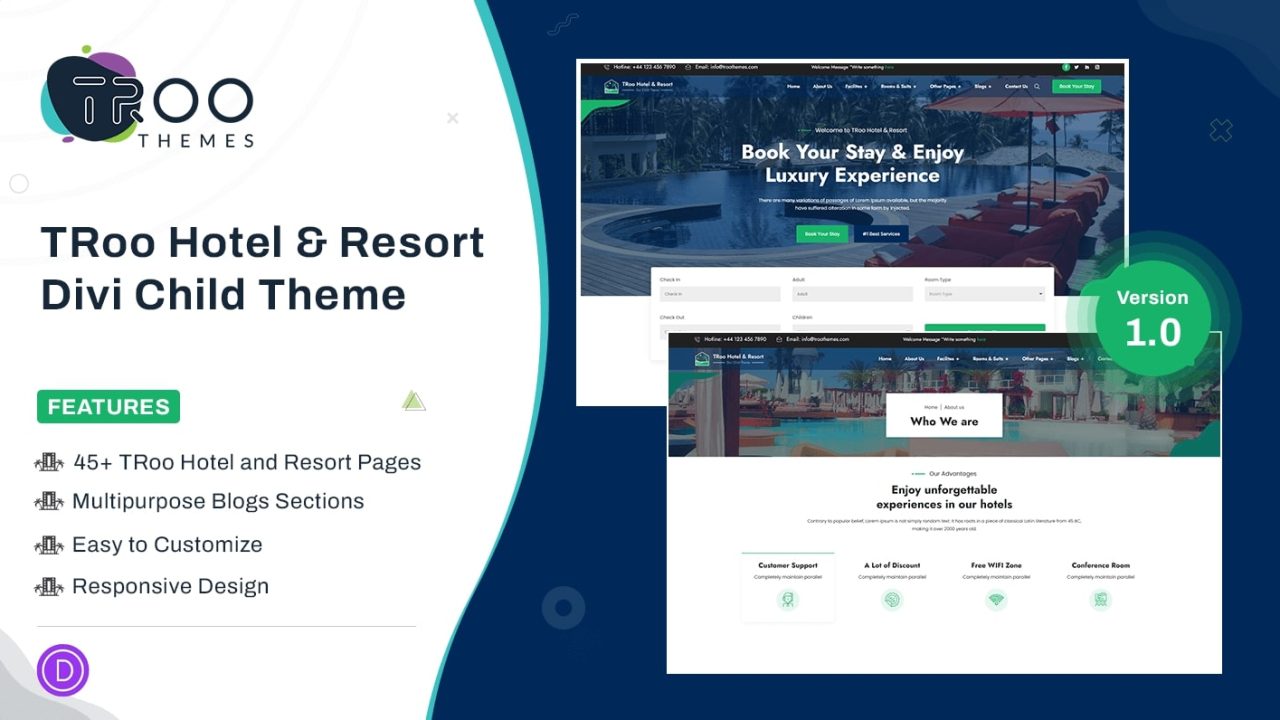 TRoo Hotel and Resort Divi Child Theme