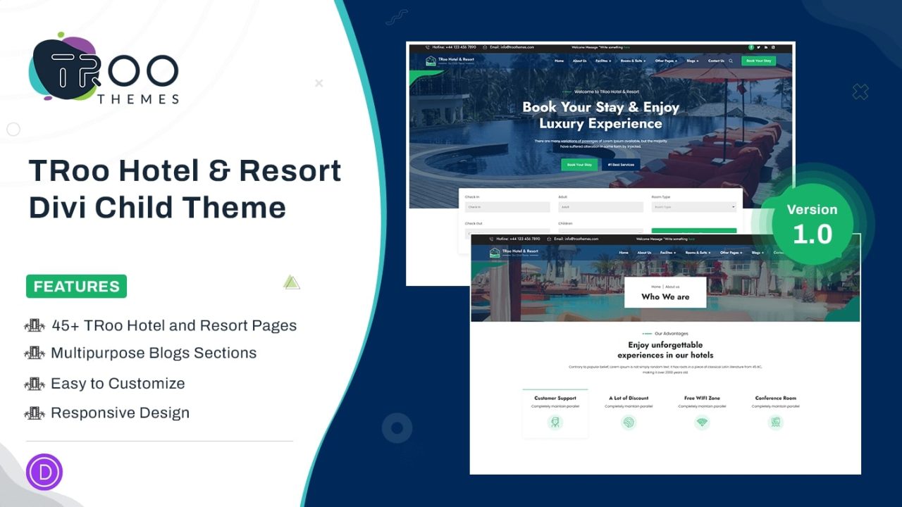 TRoo Hotel and Resort Divi Child Theme