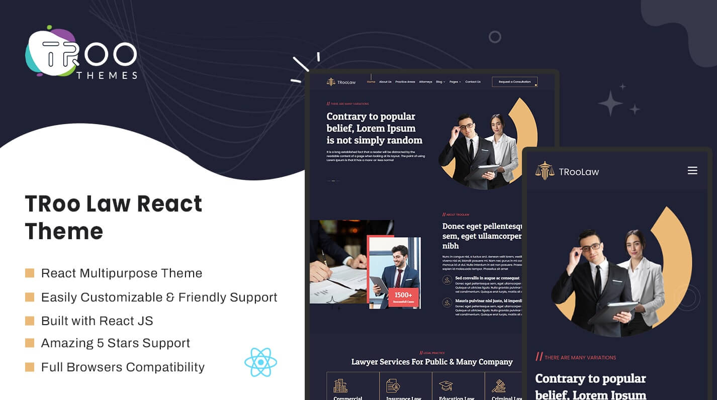 TRoo Law Firm React JS Theme