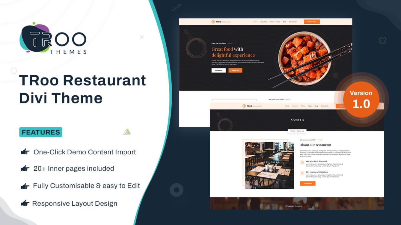 TRoo Restaurant - Divi Child Theme