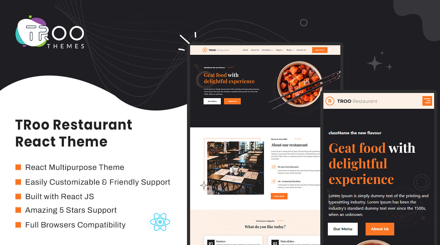 TRoo Restaurant React JS Theme