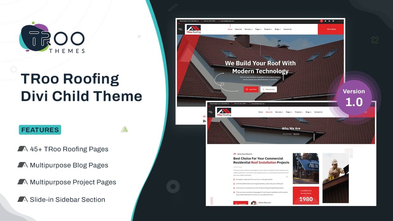 TRoo Roofing Divi Child Theme