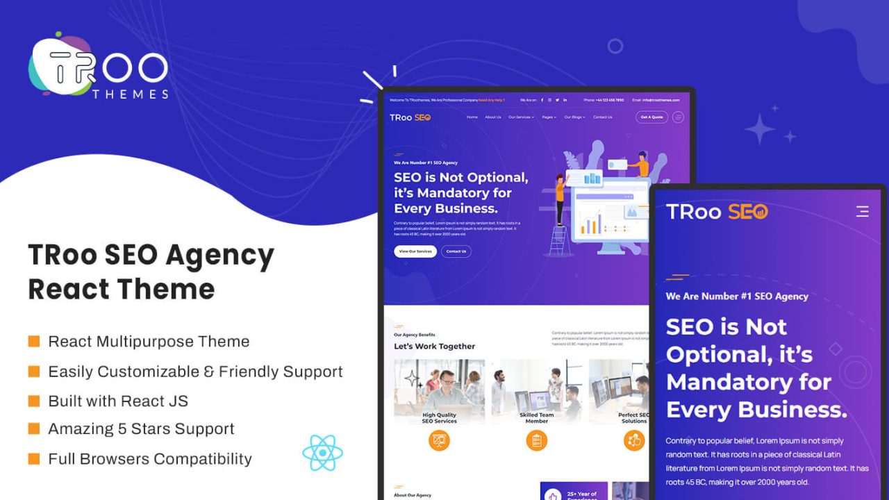 TRoo SEO Agency React JS Theme