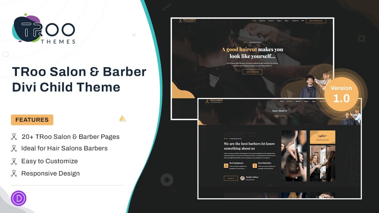 TRoo Salon & Barber Divi Child Theme