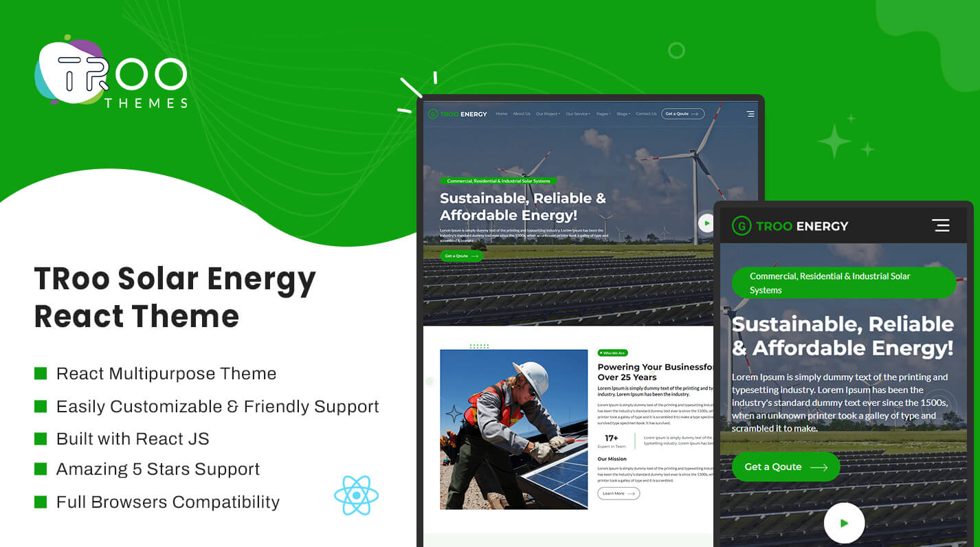 TRoo Solar Energy React JS Theme