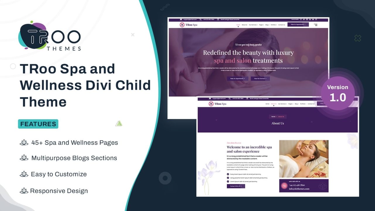 TRoo Spa and Wellness Divi Child Theme