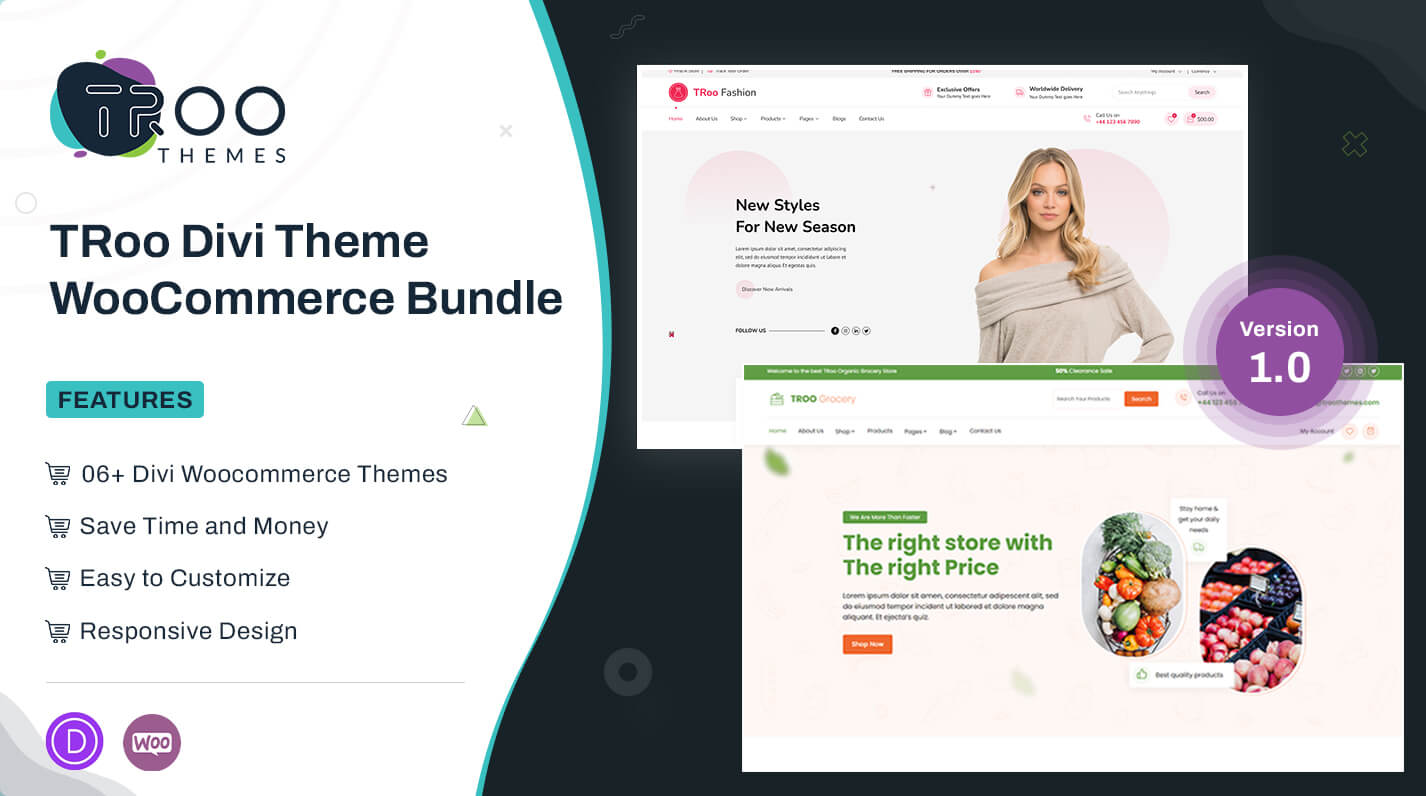 TRoo Divi Woocommerce Theme Bundle