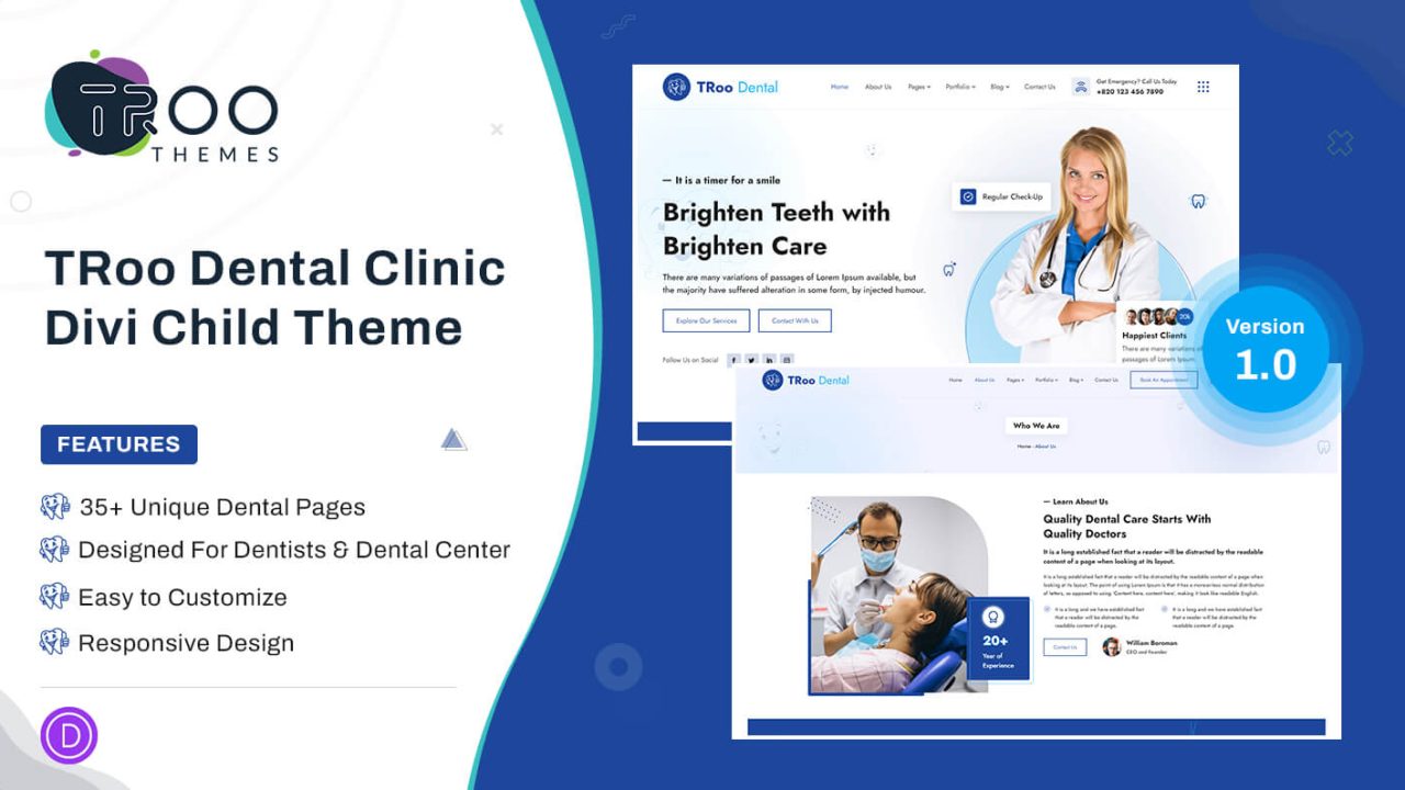 TRoo Dental Clinic Divi Child Theme