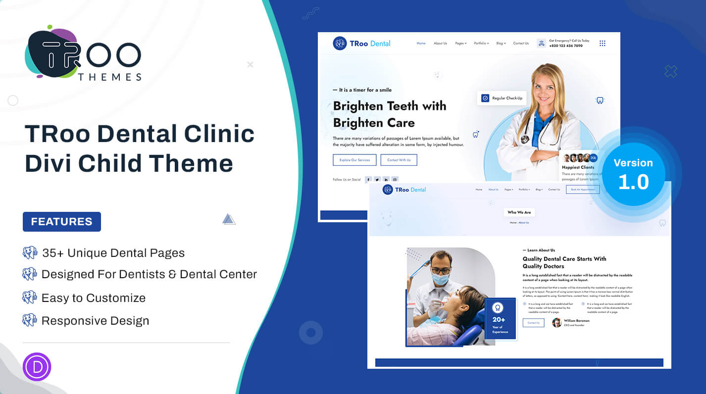 TRoo Dental Clinic Divi Child Theme