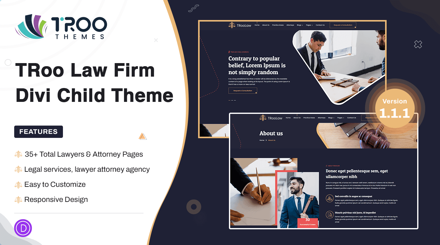 TRoo Law Firm - Divi Child Theme Featured Image