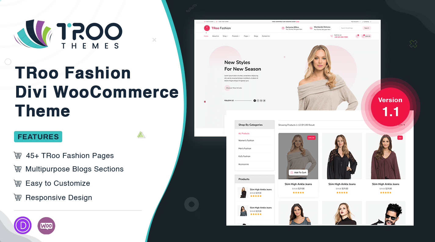 TRoo Fashion Shop Divi Woocommerce Theme - Featured Image