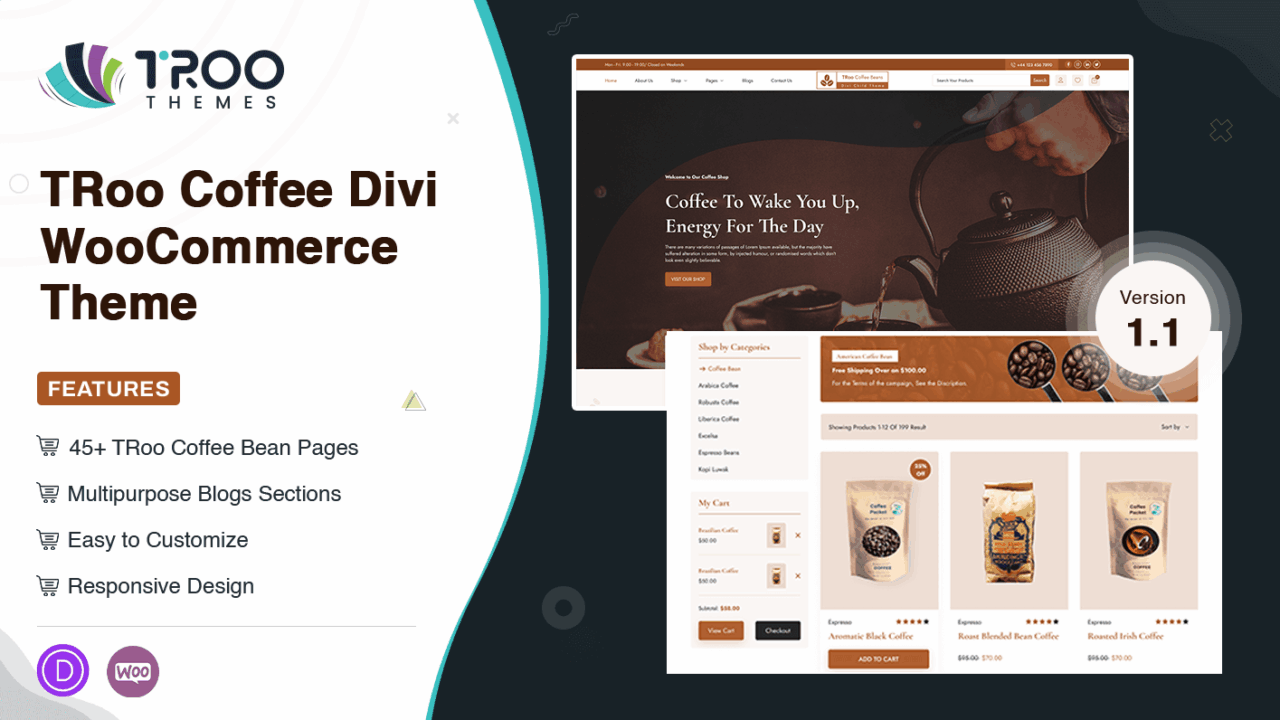 TRoo Coffee WooCommerce - Divi Child Theme