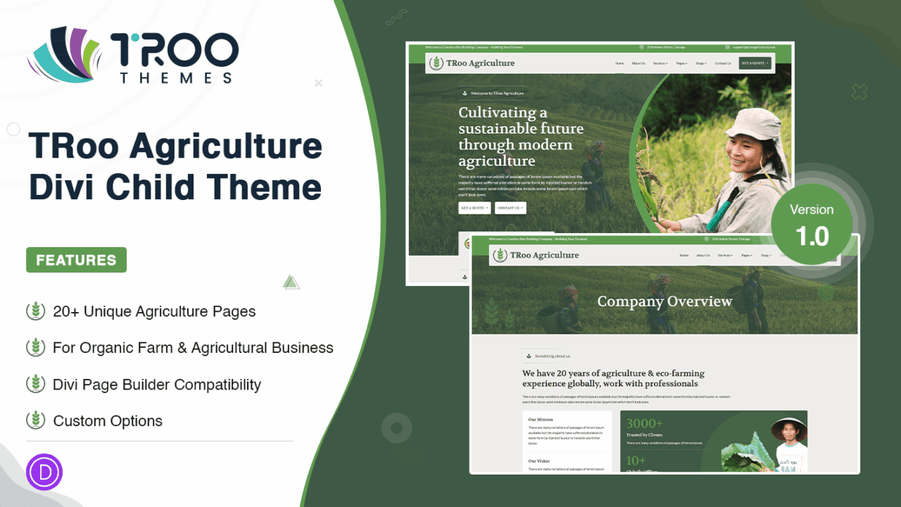 TRoo Divi Agriculture Child Theme - Featured Image